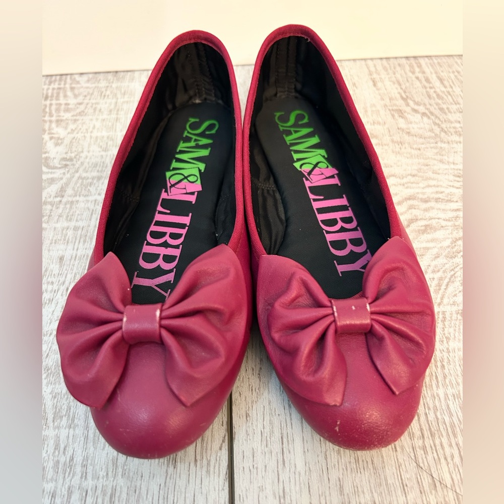 Vintage Sam & Libby Women's Dark Pink Flats - Picture 4 of 4
